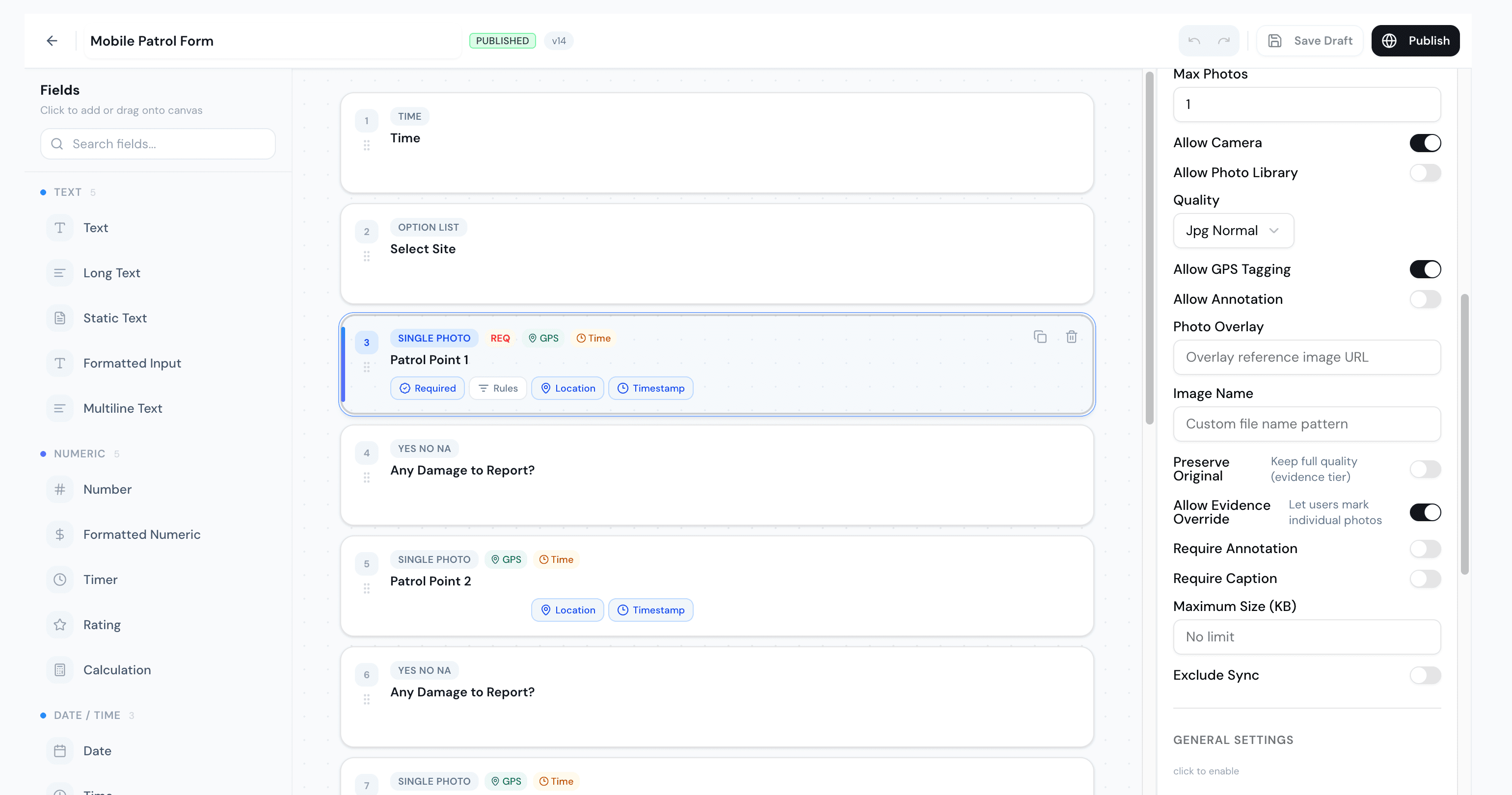 Drag and drop form builder