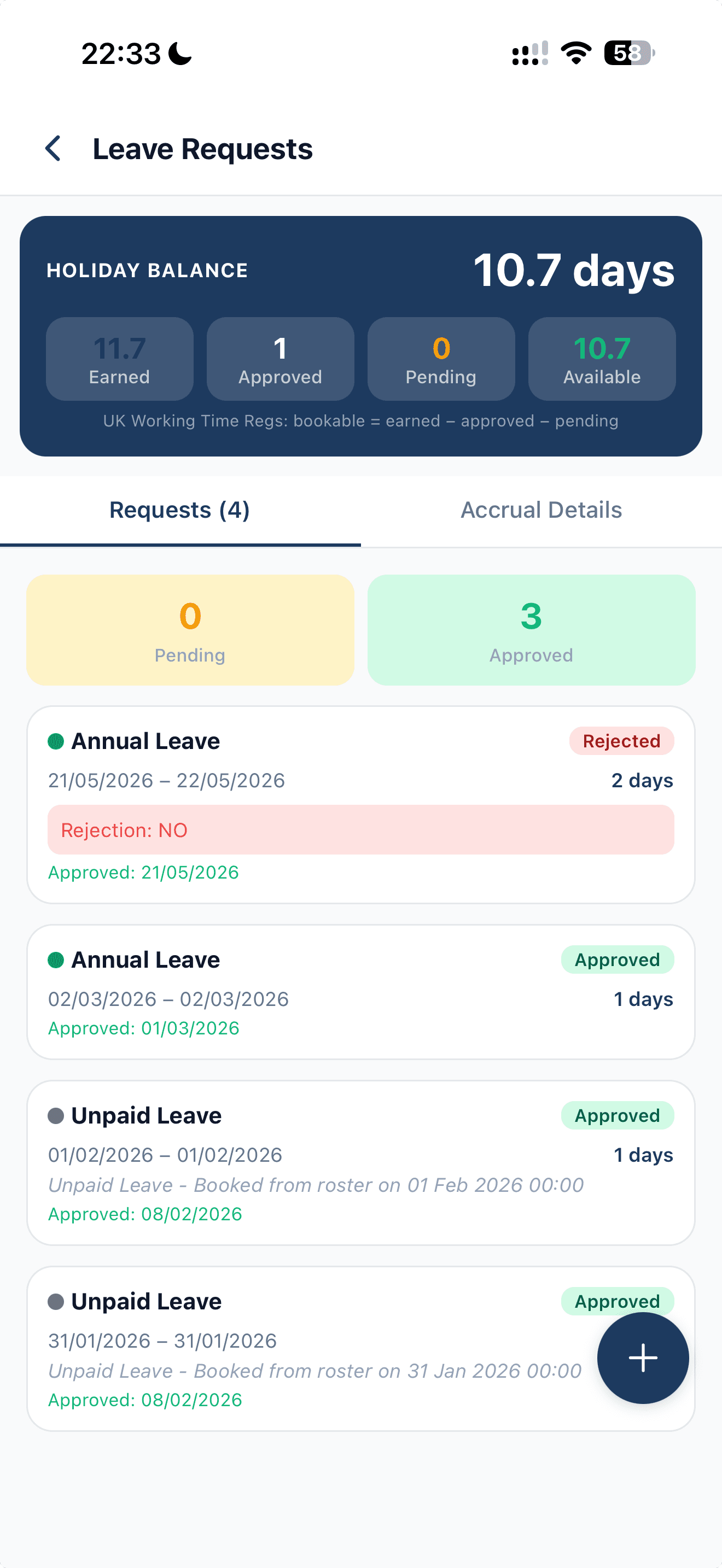 Leave requests